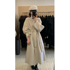 批发法式立领双面羊绒女大衣长款韩版宽松<b class='q'>显瘦</b>羊毛外套冬