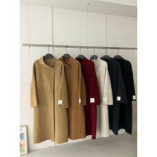 批发真羊毛！高级感红色呢子大衣女冬季新款立领宽松小个子毛呢外套