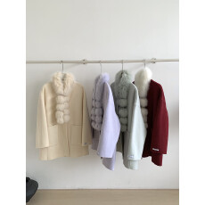 批发真羊毛！2025冬季新款中长款宽松双面羊毛大衣狐狸毛领高级感