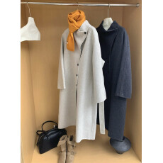 批发真羊毛！2025年立领双面羊毛大衣女中长款系腰带羊毛呢外套女