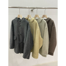 批发真羊毛！咖色双面呢子羊毛大衣女2025冬季新款小个子连帽毛呢外套