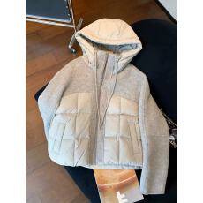 批发韩国羊毛呢拼接时尚休闲2025秋<b class='q'>冬</b>新款小个子连帽外套