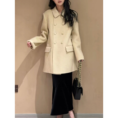 批发羊毛大衣女2026年秋<b class='q'>冬</b>新款设计师高级感修身中长款毛呢外套