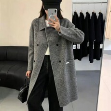 批发秋冬<b class='q'>新款</b>双面羊绒大衣女中长款韩版宽松羊毛呢子外套