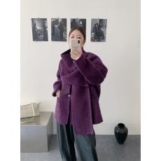 批发暖境冬日 绵羊毛双面呢<b class='q'>大衣</b>女气质围巾披肩披肩毛呢<b class='q'>外套</b>
