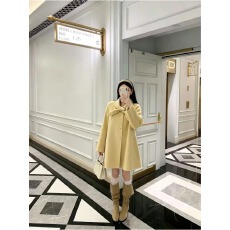 批发冬季超好看<b class='q'>显瘦</b>羊毛双面呢大衣外套甜美减龄设计感