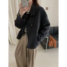 批发真羊毛！韩版宽松气质中长款大衣女秋冬新款百搭外套