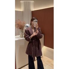 批发专柜同款2026冬季系腰带中长款<b class='q'>睡袍</b>双面羊毛大衣女外套