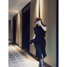 批发麻花编织高领毛衣女秋冬小飞袖针织衫<b class='q'>背心</b>设计感别致气质上衣