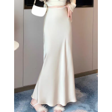 批发缎面鱼尾<b class='q'>半身</b>裙女2026春夏季气质遮胯<b class='q'>包臀</b><b class='q'>长裙</b>垂坠感显瘦修身裙子