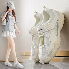 批发新款魔术贴2025<b class='q'>夏季</b>玛丽珍鞋女透气运动单鞋丑萌休闲鞋小白鞋女