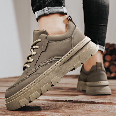 批发秋季上新男士板鞋厚底时尚潮流休闲运动<b class='q'>百搭</b>日常舒适透气纯色男鞋