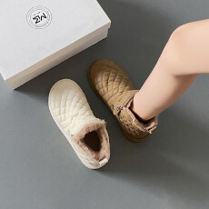 批发雪地靴女冬加绒面包鞋2025新款防滑厚底雪地棉短靴保暖棉鞋