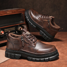 批发男鞋2025秋季潮流厚底低帮正装鞋工作休闲皮鞋增高亮面<b class='q'>英伦</b>风皮鞋