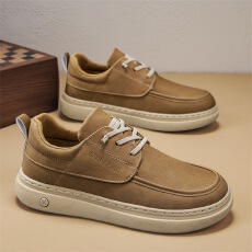 批发2025新款大码板鞋秋冬季<b class='q'>时尚</b>休闲鞋皮革舒适防滑简约厚底商务<b class='q'>男鞋</b>