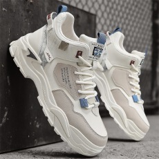 批发<b class='q'>秋</b>冬季新款潮流圆头百搭透气松紧带厚底舒适休闲纯色舒适运动男鞋