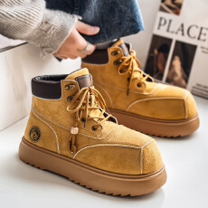 批发2025时尚新款<b class='q'>大码</b>男士工装鞋舒适防滑低筒<b class='q'>男鞋</b>冬季绒面休闲大头鞋
