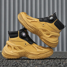 批发高帮男鞋2025秋冬季新款厚底运动舒适防滑机甲马丁鞋老爹棉鞋男