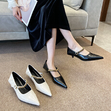 批发法式温柔小香风细跟单鞋女2026<b class='q'>春</b>秋新款尖头浅口通勤商务女鞋