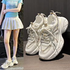 批发ins韩版新款老爹鞋女2026夏学生运动跑步鞋休闲鞋厚底增高