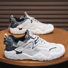 批发劳保<b class='q'>男鞋</b>2026新款春季时尚休闲男士厚底防滑耐磨工装青年运动潮鞋