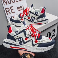 批发<b class='q'>男鞋</b>2026新款时尚春<b class='q'>夏季</b>网面透气休闲运动阿甘鞋厚底增高老爹鞋子