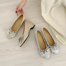 批发内增高水钻单鞋女2026新款<b class='q'>百搭</b>蝴蝶结配裙子浅口玛丽珍<b class='q'>女鞋</b>子仙气