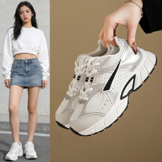 韩版新款老爹鞋女2026春季学生运动跑步鞋休闲鞋厚底增高小白鞋女