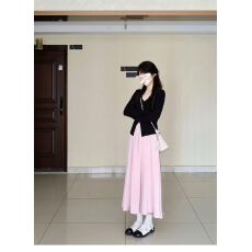 批发小个子韩系穿搭法式高级感<b class='q'>连衣裙</b>子女装2025新款秋季气质<b class='q'>长裙</b>套装