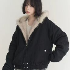 批发美式复古慵懒风大毛领毛绒连帽棉服<b class='q'>男</b>女冬季宽松休闲保暖棉衣外套