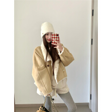 批发巨好看仿羊羔毛外套女秋冬季2025年新款小个子加厚宽松摇粒绒上衣