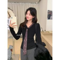 批发韩系<b class='q'>气质</b>V领温柔毛衣女2025秋冬新款内搭打底针织衫长袖显瘦上衣