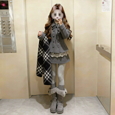 批发灰色<b class='q'>西装</b>连衣裙子<b class='q'>女</b>冬季2025新款小个子千金穿搭一整套小香风套装