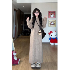 批发法式针织毛衣连衣裙子女<b class='q'>秋</b>冬季2025新高级感配大衣内搭打底长裙