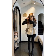 批发毛茸茸背心内搭上衣套装女秋冬季2026超火韩系独特漂亮叠穿两件套