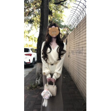 批发法式纯欲蕾丝v领针织上衣包臀裙两件套独特漂亮冬装一整套装长裙