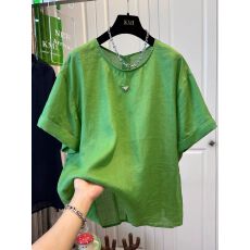 批发原版质量 特大码300斤休闲<b class='q'>短袖</b><b class='q'>T</b><b class='q'>恤</b>女2025夏季新款宽松纯色上衣潮