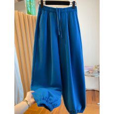 批发原版华棉复合银狐绒<b class='q'>超</b>好看加绒卫裤女秋冬宽松休闲束脚裤运动裤潮