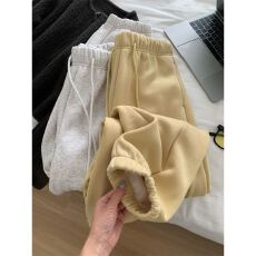 批发原版质量加厚羊羔绒束脚宽松<b class='q'>休闲</b>保暖卫裤女秋冬新款显瘦运动裤潮