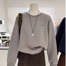 批发原版华棉复合超柔韩系简约时尚宽松保暖卫衣<b class='q'>女</b>秋冬新款休闲上衣潮