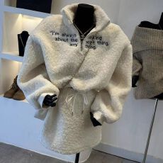 批发原版质量 法式气质字母设计款羊羔毛卫衣<b class='q'>套装</b>女秋冬休闲两件套潮