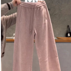 批发原版质量阳离子复超柔 韩系加厚休闲裤女冬季新款保暖显瘦卫裤潮