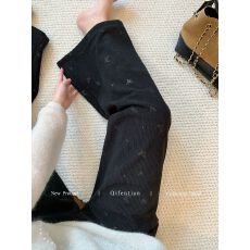 批发原版质量 大码300斤蝴蝶压花灯芯绒阔腿裤女秋冬高腰加绒直筒裤潮