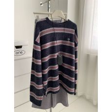 批发原版质量特<b class='q'>大码</b>300斤厚实软糯撞色条纹T恤<b class='q'>女</b>秋冬刺绣打底衫上衣潮