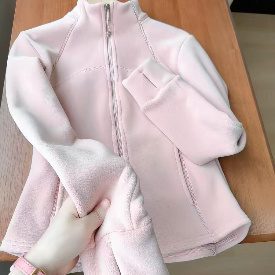 MY16810# 原版双面奥粒绒 韩系甜美立领拉链卫衣新款休闲外套潮女裝貨...