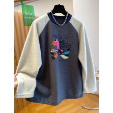 原版德绒特大码300斤韩系磨毛t恤女春秋冬长袖新款宽松减龄上衣潮