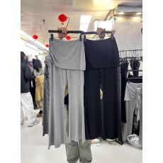 批发原版质量2026春夏新款爆款裙裤灰色休闲裤<b class='q'>女</b>韩系微喇阔腿<b class='q'>裤</b>