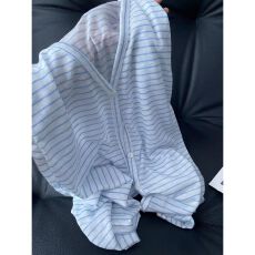 批发韩系设计感<b class='q'>条纹</b><b class='q'>开衫</b>防晒衣女2026春夏新款薄款宽松显瘦罩衫上衣