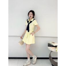 批发韩系小香风小个子夏披肩套装女夏季新款短袖上衣高腰花苞裙三件套