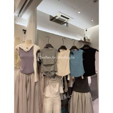 批发设计感露背绑带圆领无袖背心女2026夏季新款休闲收腰小众修身<b class='q'>上衣</b>